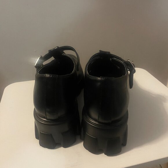 Fashion Black Vegan Leather Platform Mary Jane Shoes - Men Size 7 (Woman's 9) - Picture 3 of 5